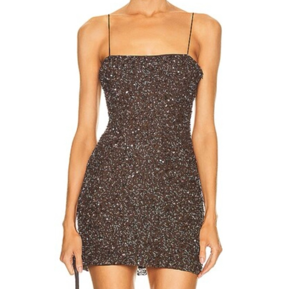 RETROFETE Sequin Dionne Dress in brown